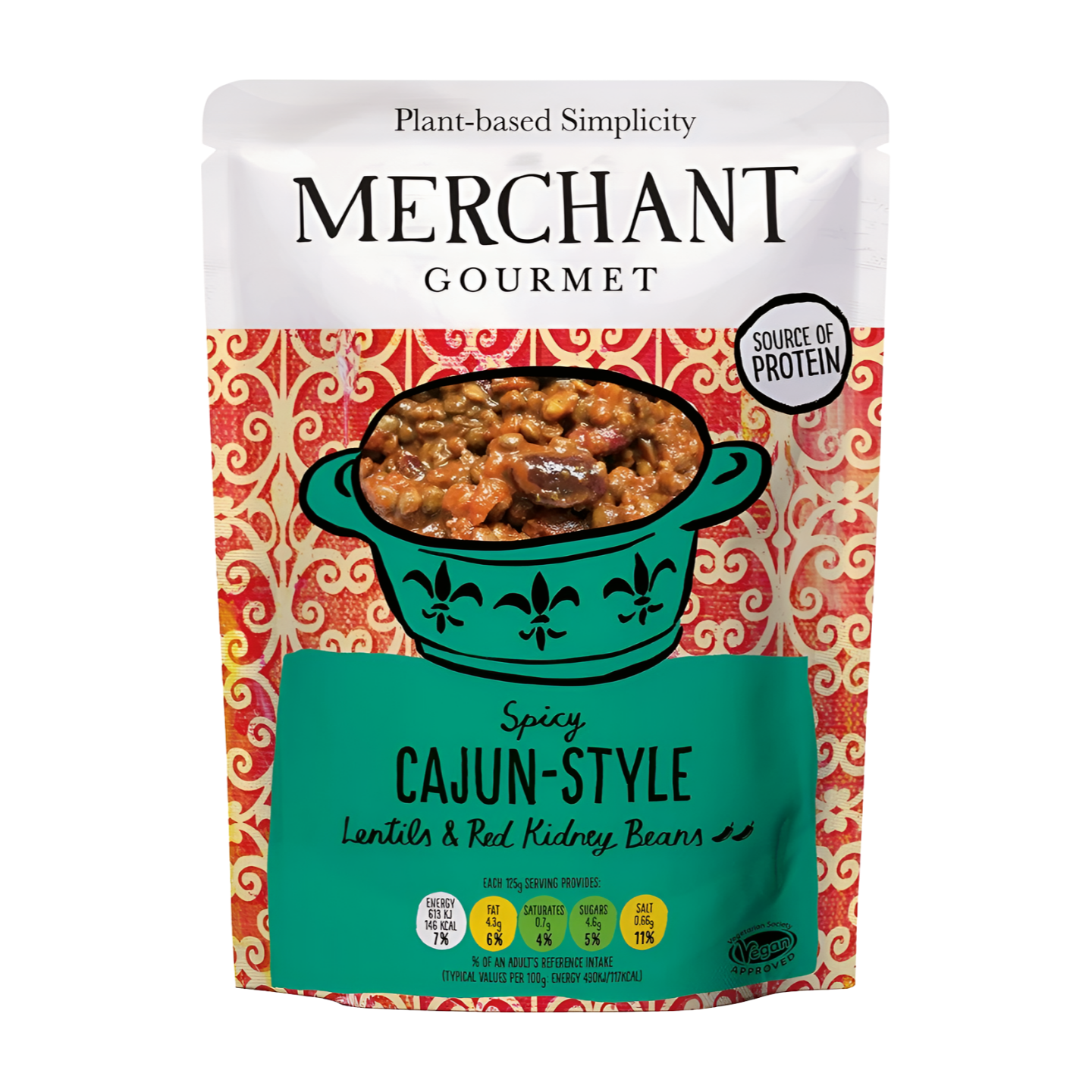 Merchant Gourmet Spicy Cajun Style Lentils & Red Kidney Beans (250g)