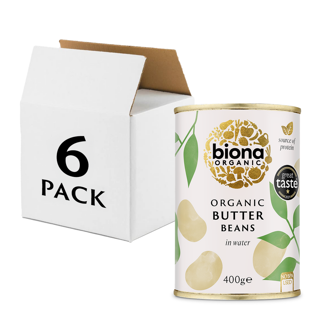 Biona Organic Butter Beans 6 x 400g (2.4kg)