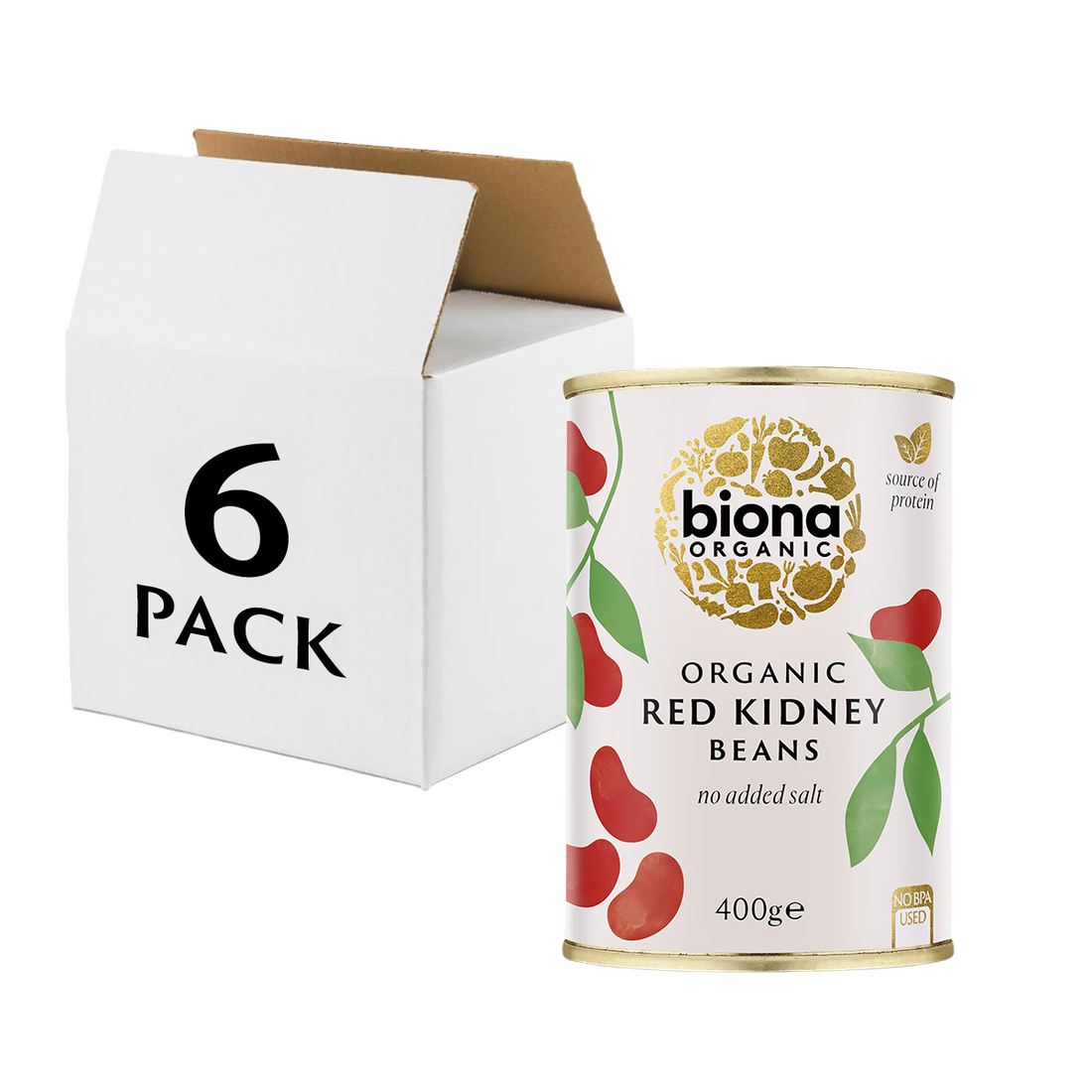 Biona Organic Red Kidney Beans 6 x 400g (2.4kg)