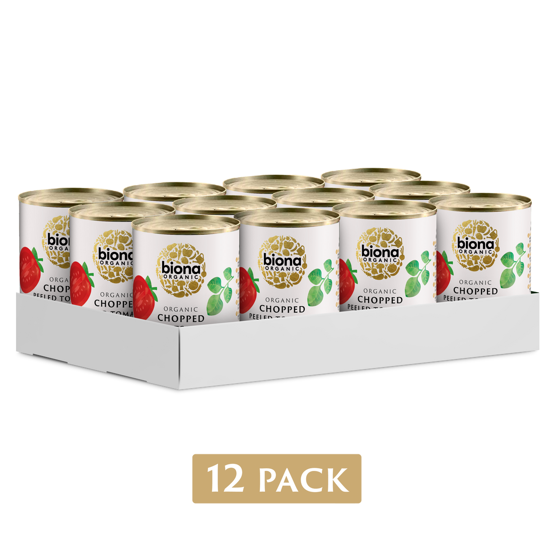 Biona Organic Chopped Tomatoes with Garlic & Oregano 12 x 400g (4.8kg)