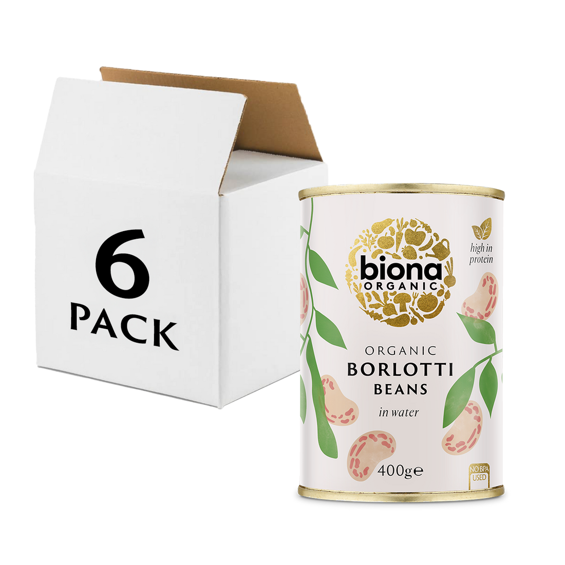 Biona Organic Borlotti Beans 6 x 400g (2.4kg)