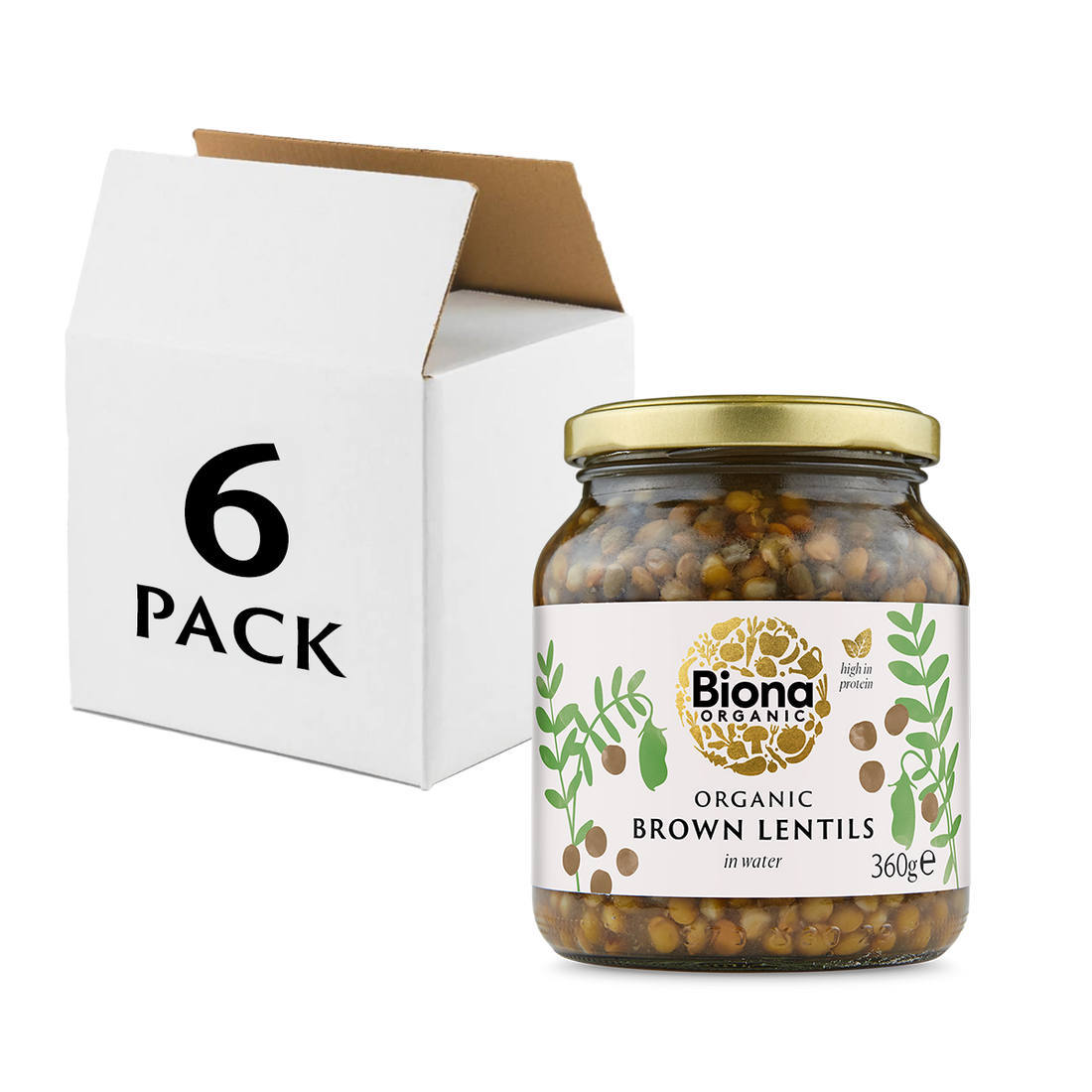 Biona Organic Brown Lentil  6 x 360g (2.1kg)
