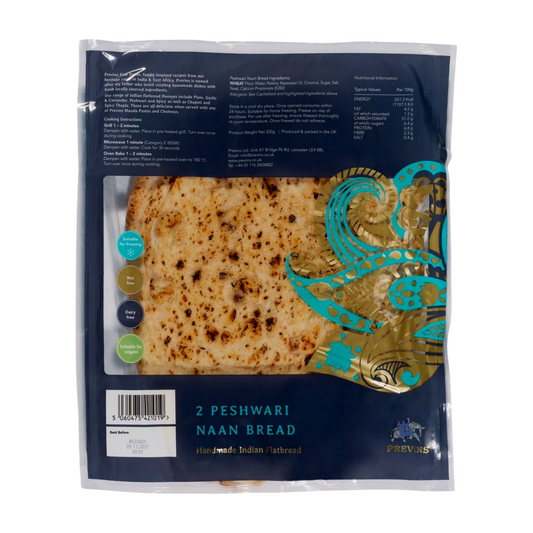 Previns Large Peshwari Naan Breads (320g)