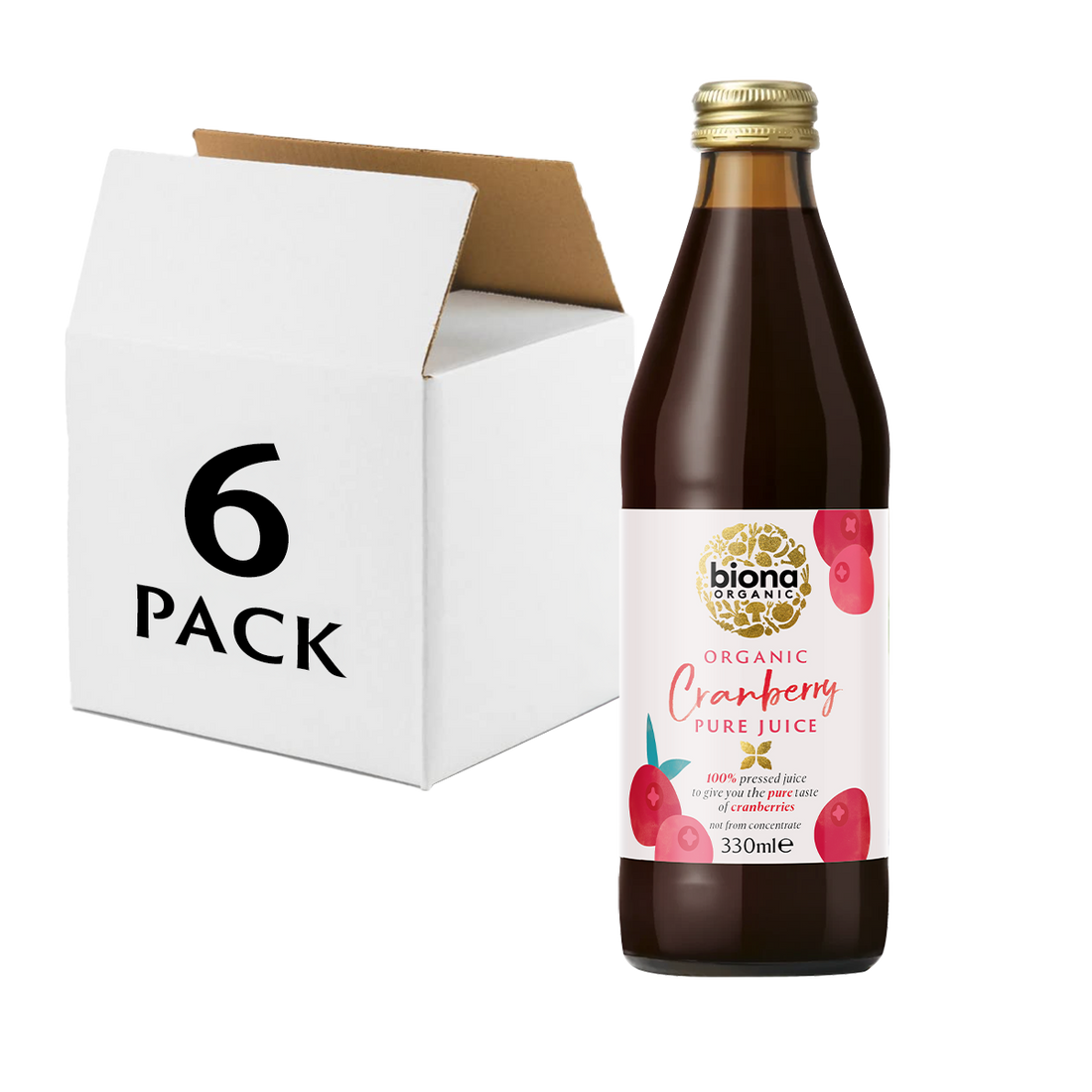 Biona Organic Cranberry Pure Juice 6 x 330ml (1.980ltr)