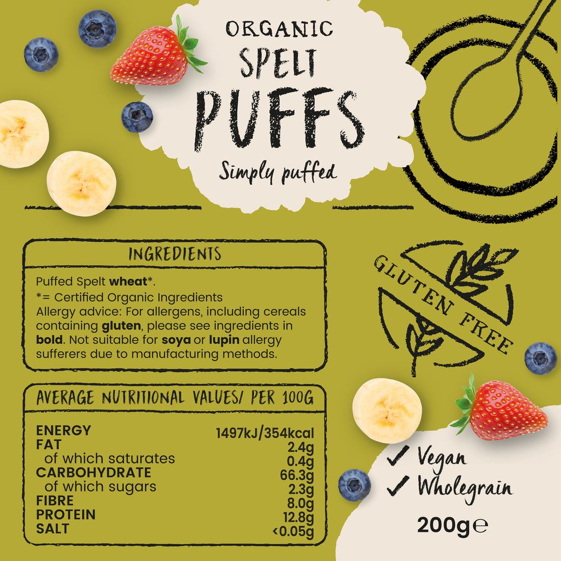 Amisa Organic Spelt Puffs (200g)