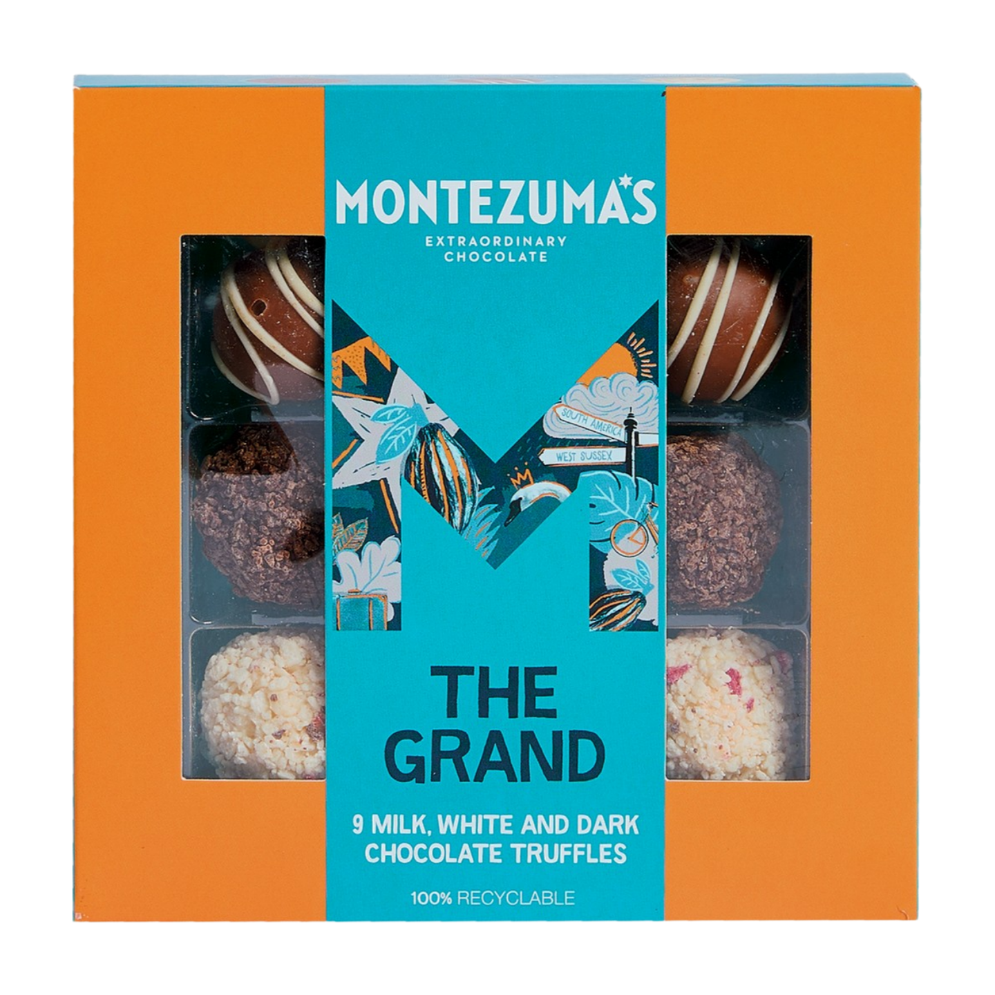 Montezuma's The Grand Milk, White & Dark Chocolate Truffles (110g)