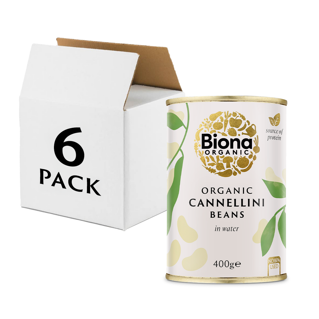 Biona Organic Cannellini Beans 6 x 400g (2.4kg)