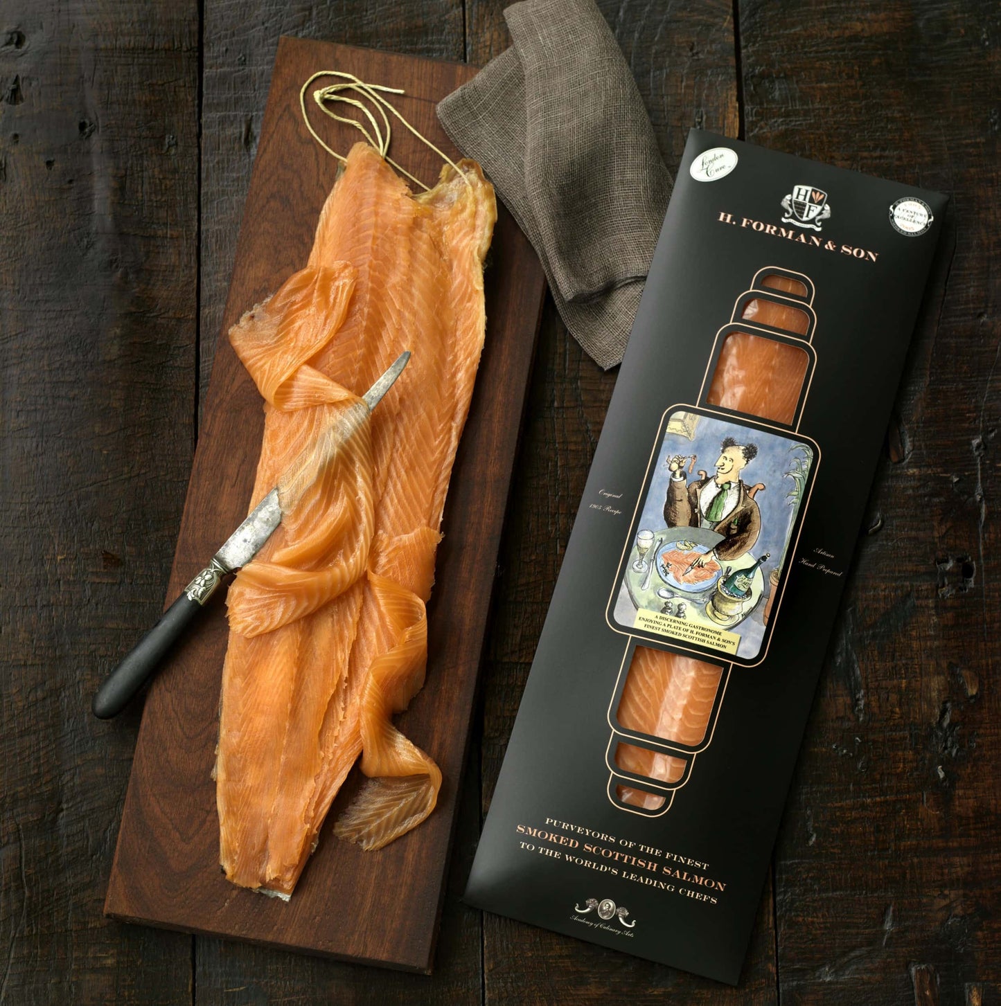 Hand Sliced side of Smoked Salmon Gift-Pack 900g