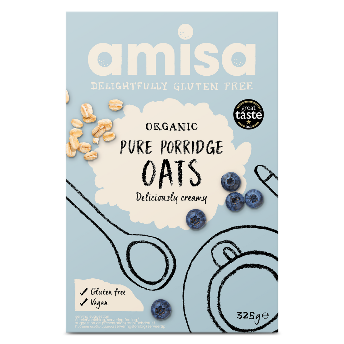 Amisa Organic Gluten Free Pure Porridge Oats (325g)