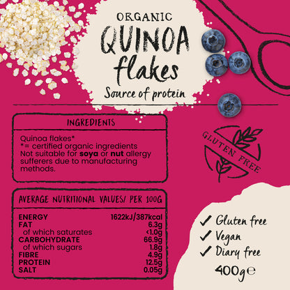 Amisa Organic Gluten Free Quinoa Flakes (400g)