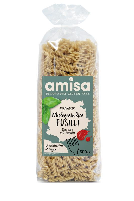 Amisa Organic Gluten Free Wholegrain Rice Fusill (500g)