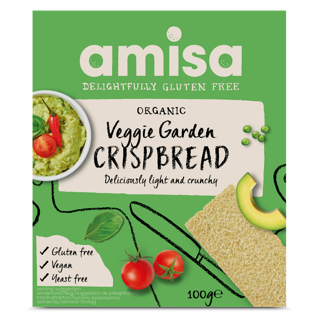Amisa Organic Gluten Free Veggie Garden Crispbread (100g)