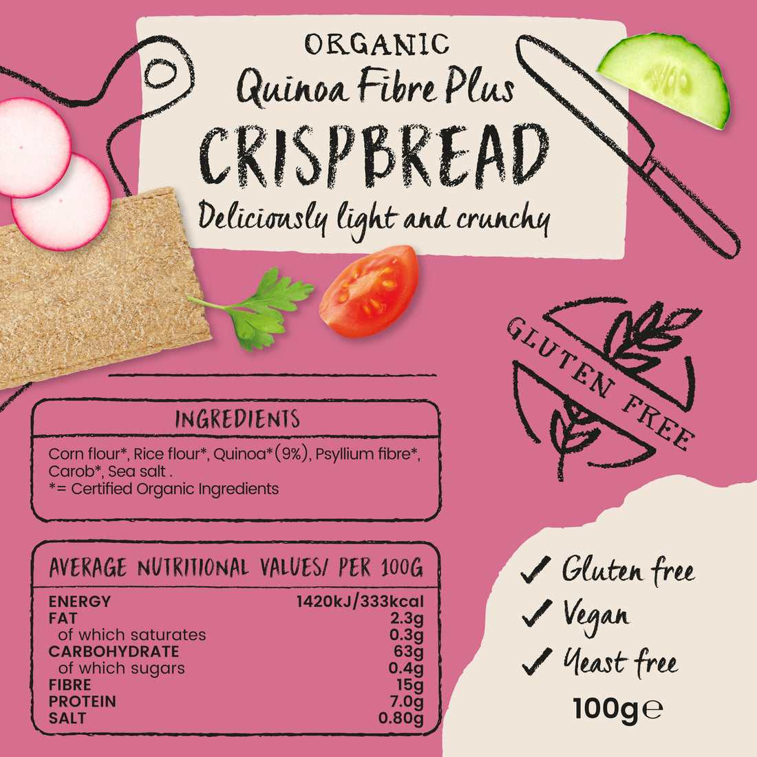 Amisa Organic Gluten Free Quinoa Crispbread (100g)
