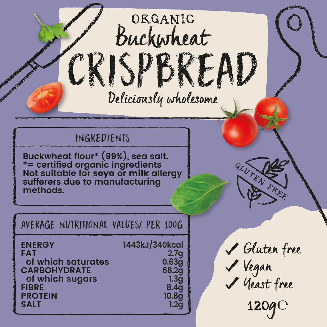 Amisa Organic Gluten Free Buckwheat Crispbread (120g)