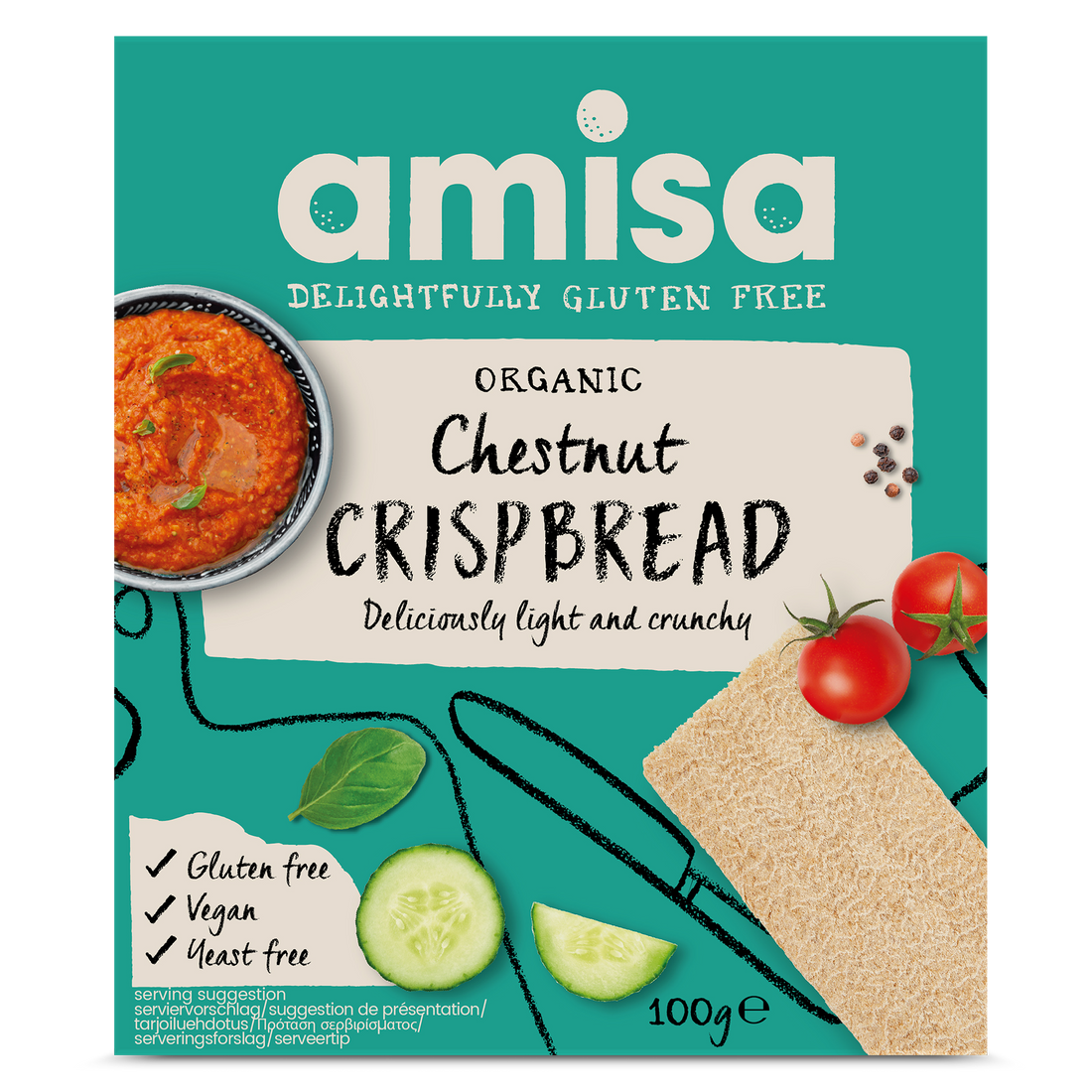 Amisa Organic Gluten Free Chestnut Crispbread (100g)