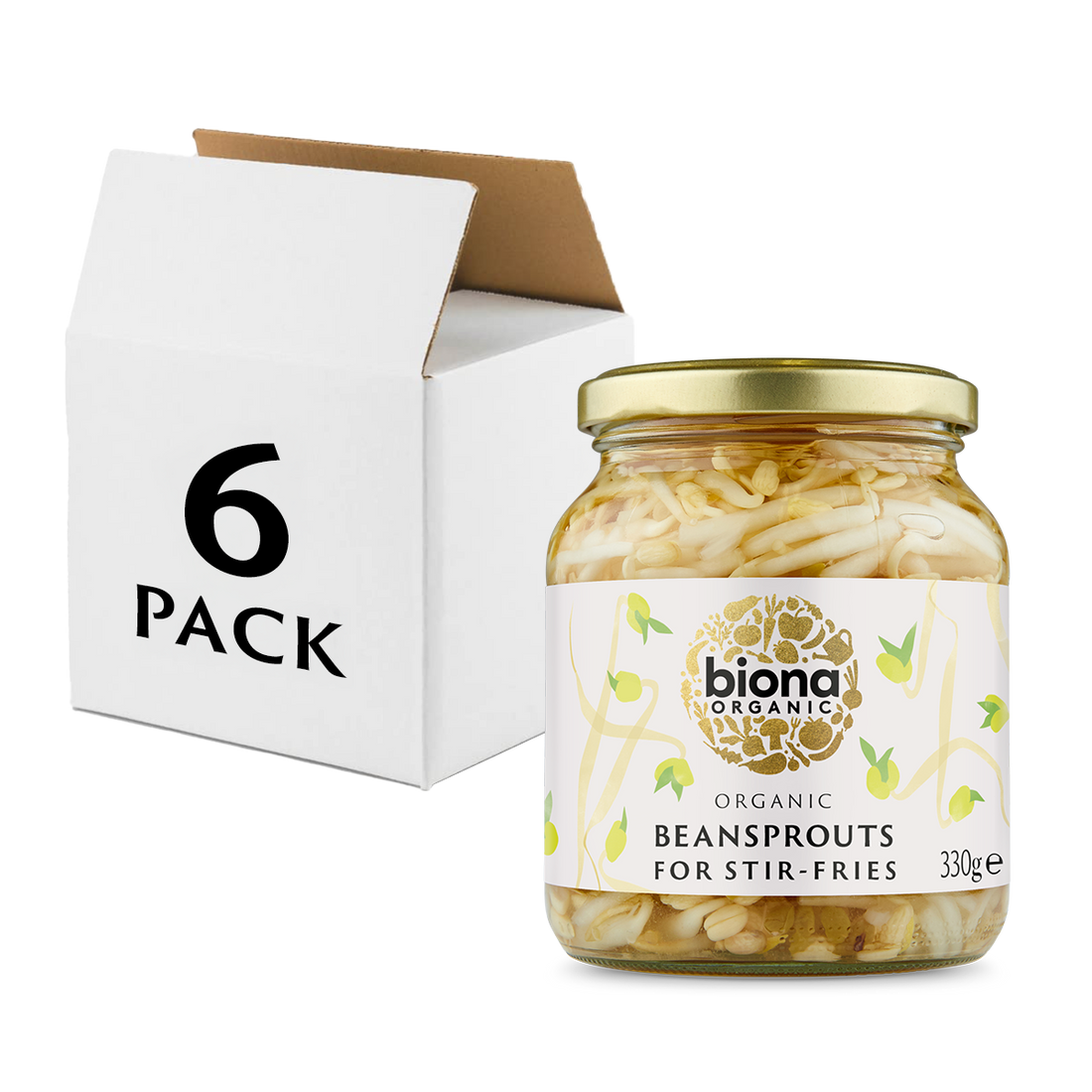 Biona Organic Beansprouts 6 x 330g (1.980kg)