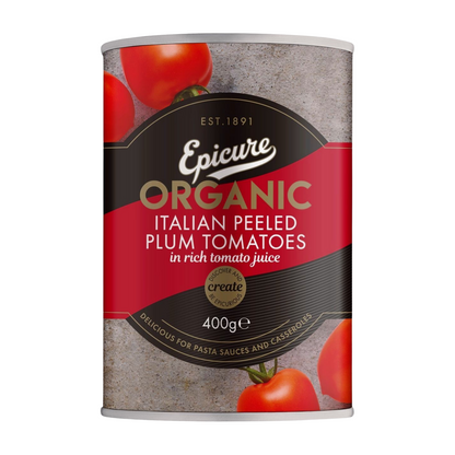 Epicure Organic Peeled Plum Italian Tomatoes (400g)