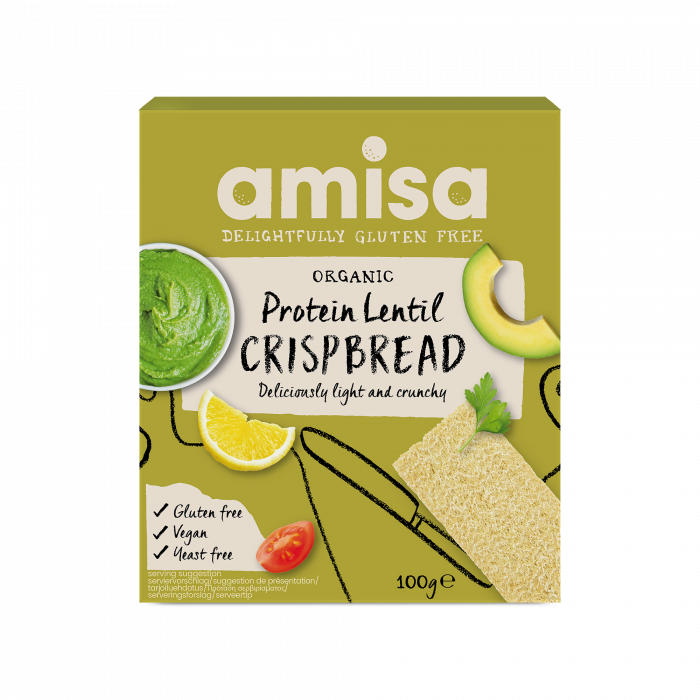 Amisa Organic Gluten Free Protein Lentil Crispbread (100g)