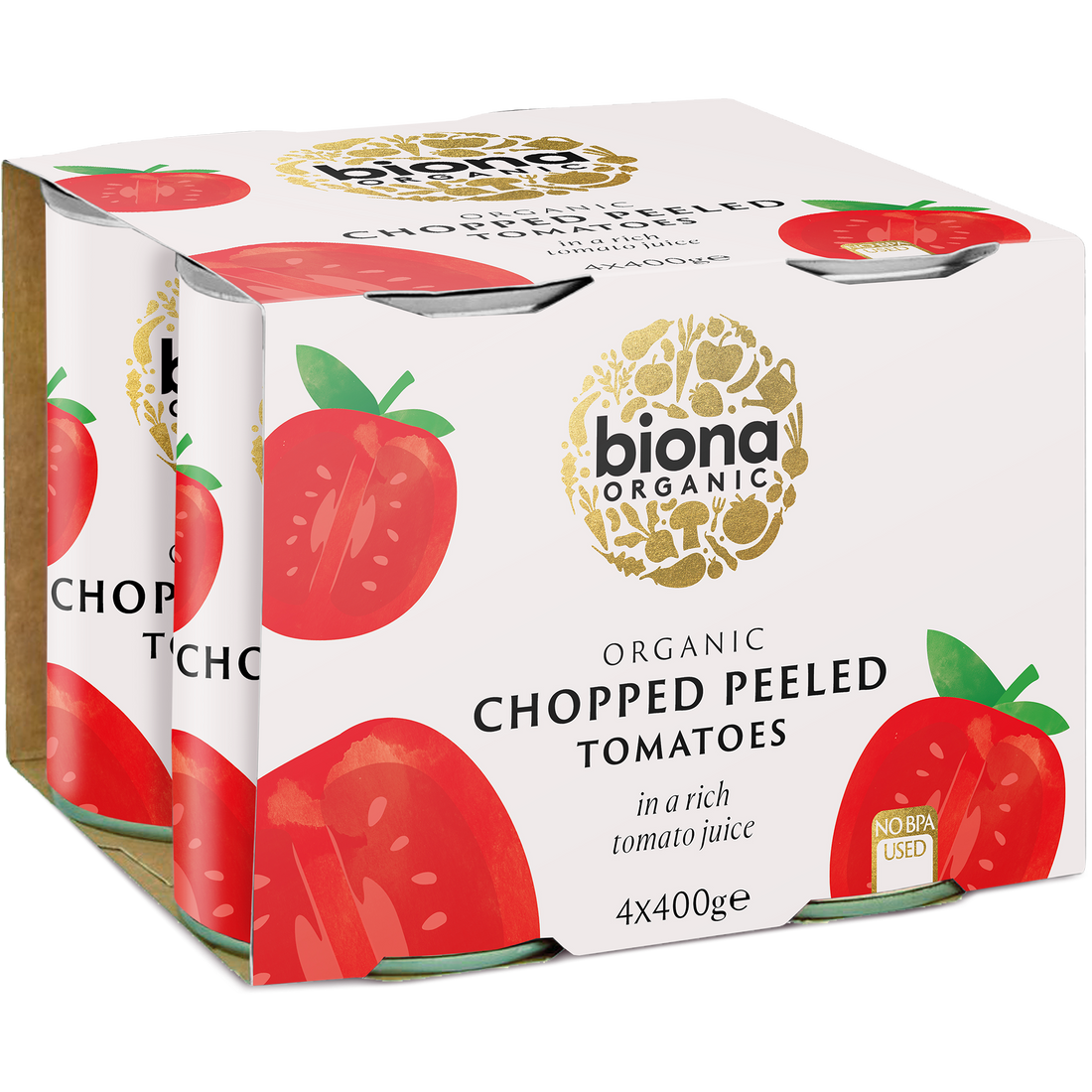 Biona Organic Chopped Tomatoes 4 x 400g (1.6kg)