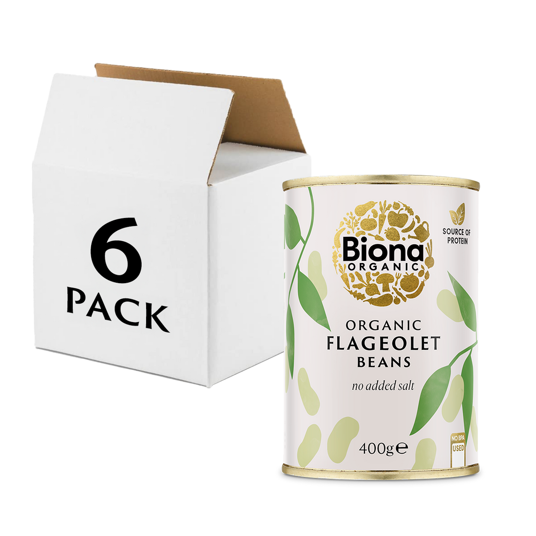 Biona Organic Flageolet Beans 6 x 400g (2.4kg)