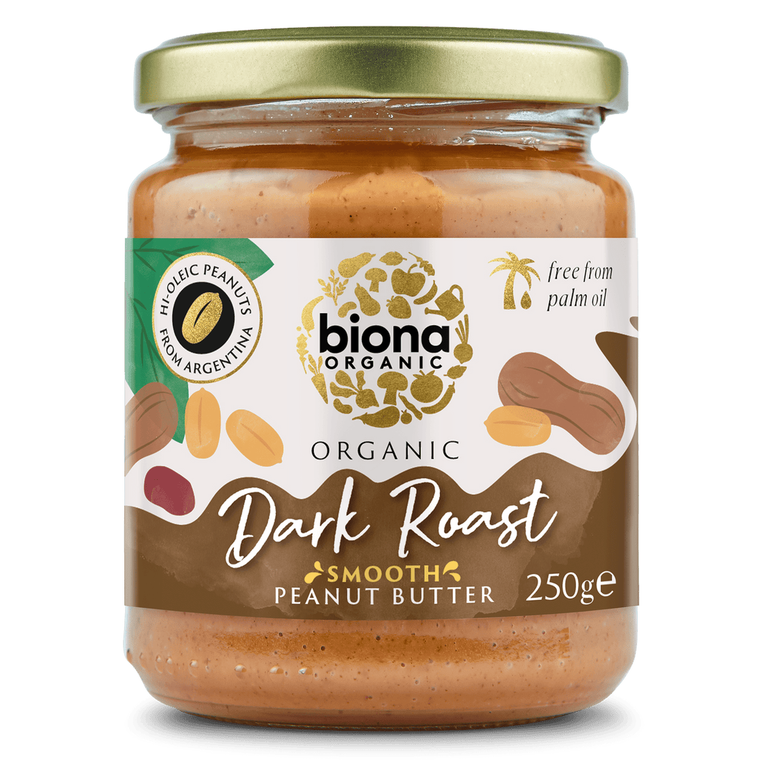 Biona Organic Dark Roast Smooth Peanut Butter (250g)