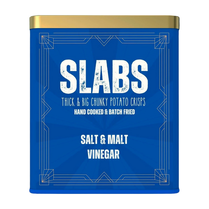 Slabs Salt & Malt Vinegar Chunky Potato Crisps in Retro Can (250g)