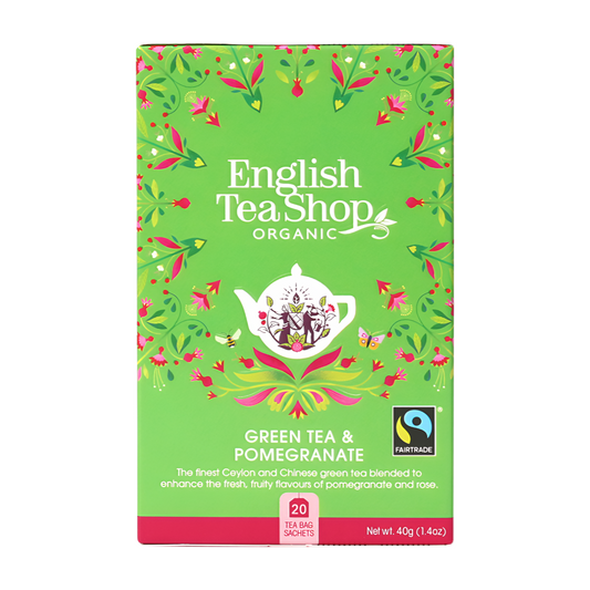 English Tea Shop Organic Green Tea & Pomegranate (20 Tea Bags)