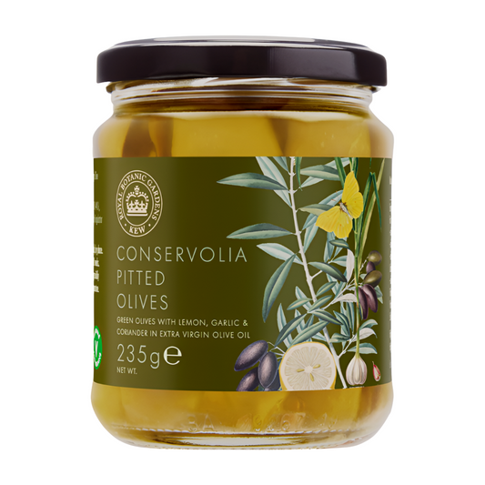 RBG Kew Pitted Conservolia Olives with Lemon & Garlic (245g)