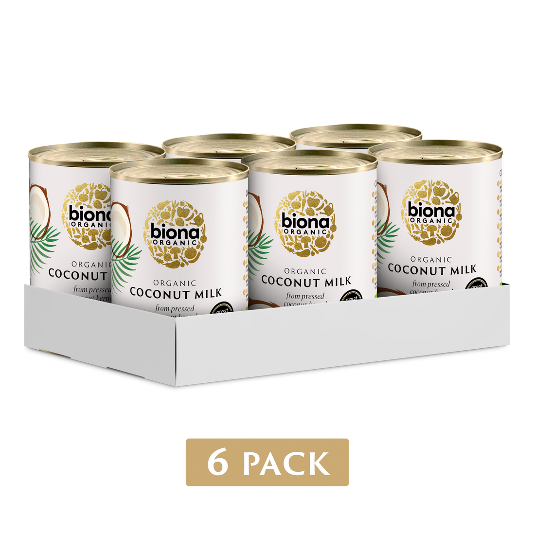 Biona Organic Coconut Milk 6 x 400ml (2.4ltr)