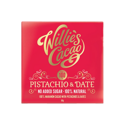 Willie's Cacao No Added Sugar Pistachio & Date Chocolate (50g)