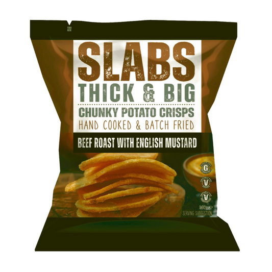 Slabs Beef Roast & English Mustard Chunky Crisps Sharing Bag (160g)
