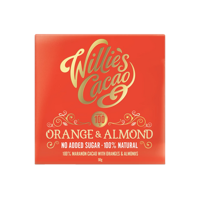 Willie's Cacao No Added Sugar Orange & Almond Chocolate (50g)