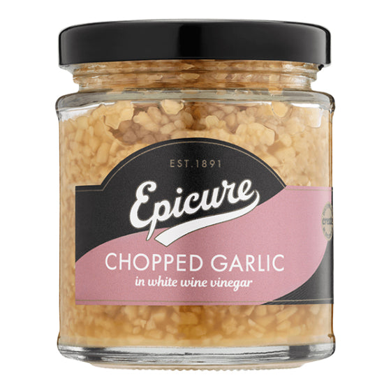 Epicure Chopped Garlic in White Wine Vinegar (180g)
