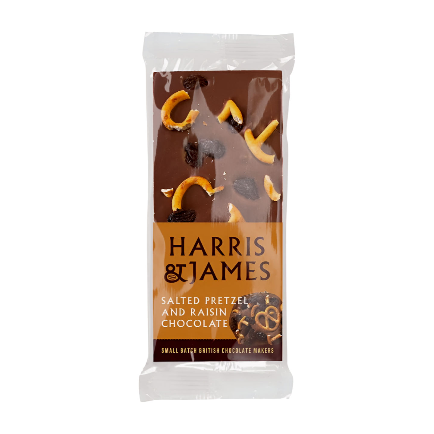 Harris & James Salted Pretzel & Raisin Chocolate Bar (100g)