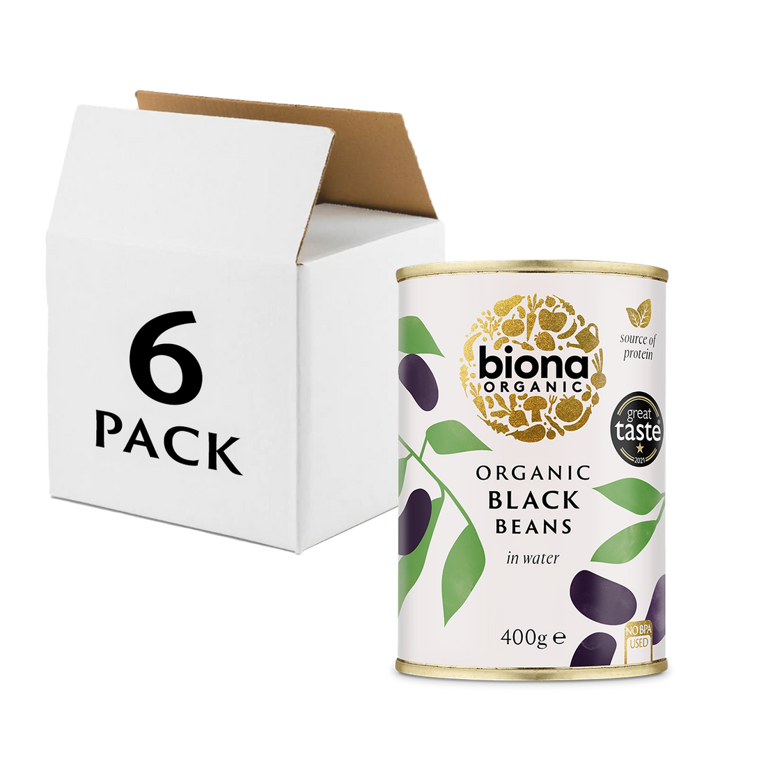 Biona Organic Black Beans 6 x 400g (2.4kg)
