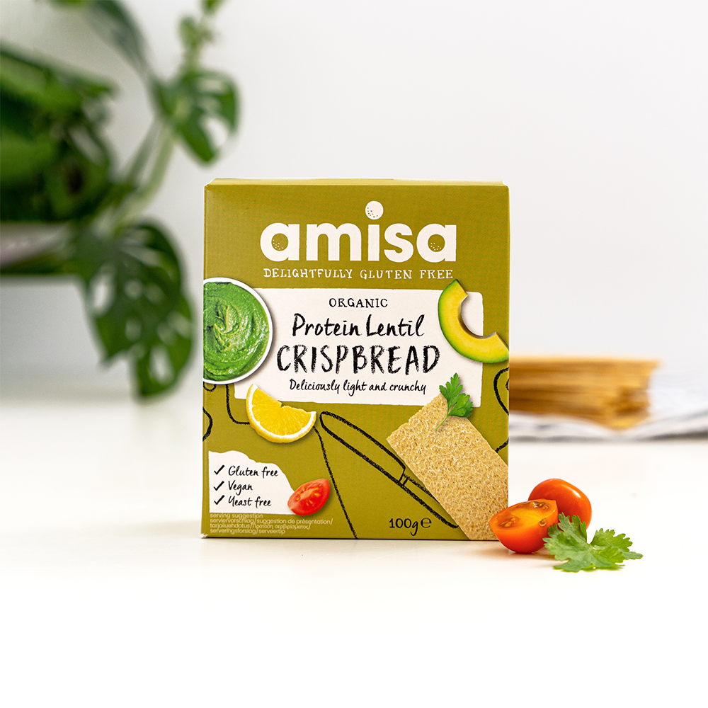 Amisa Organic Gluten Free Protein Lentil Crispbread (100g)