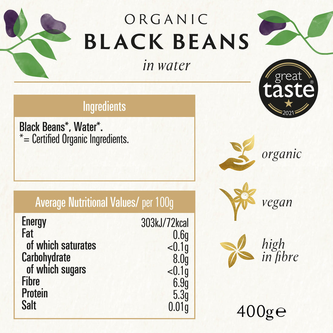 Biona Organic Black Beans (400g)