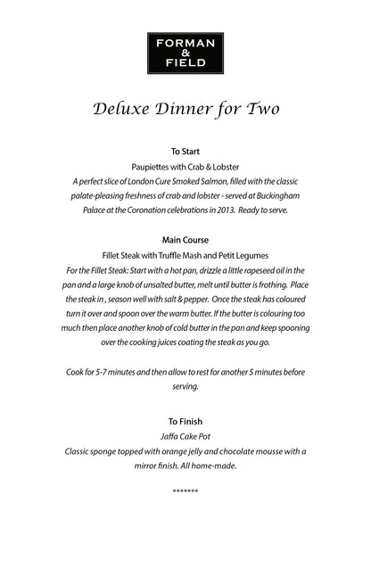 Dinner Party – Deluxe Dinner For Two w/ Wine
