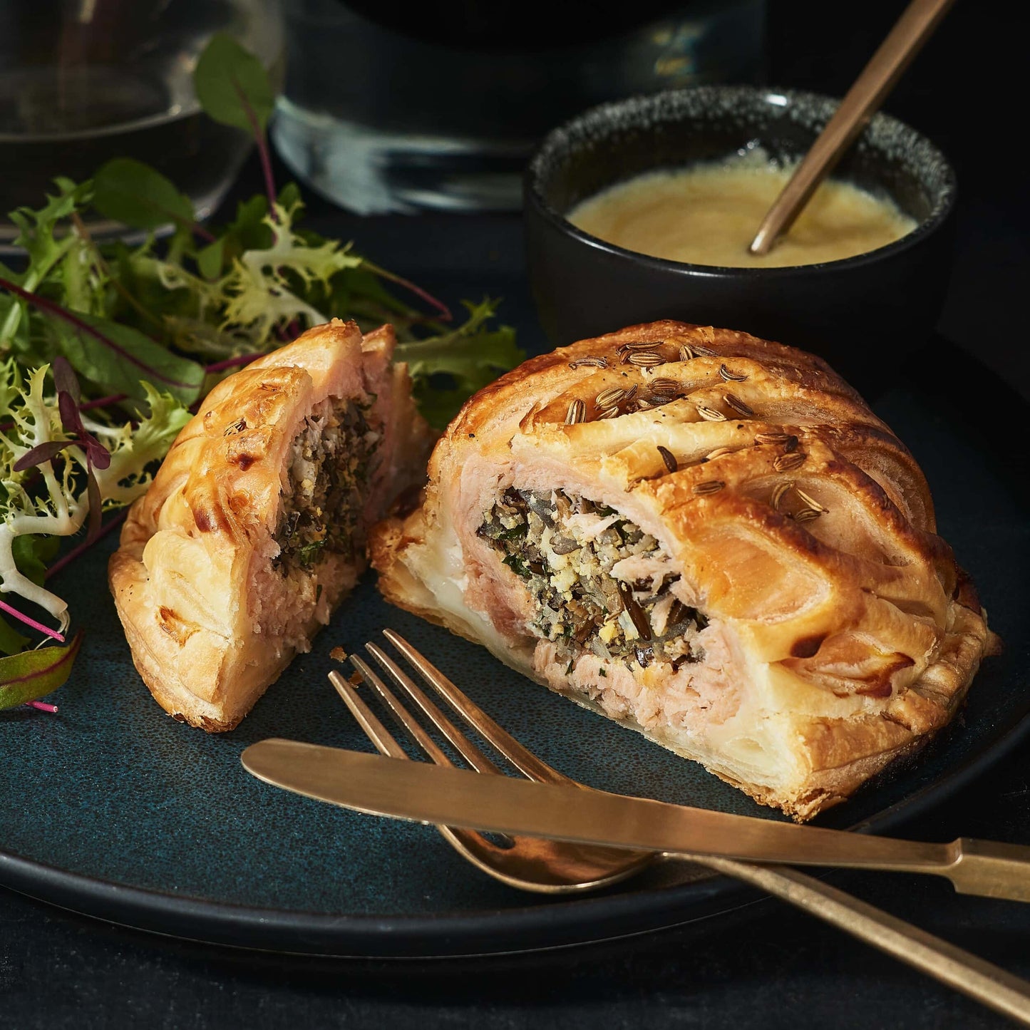 Salmon Coulibiac (Salmon Fillet En Croute) Serves 1 180g