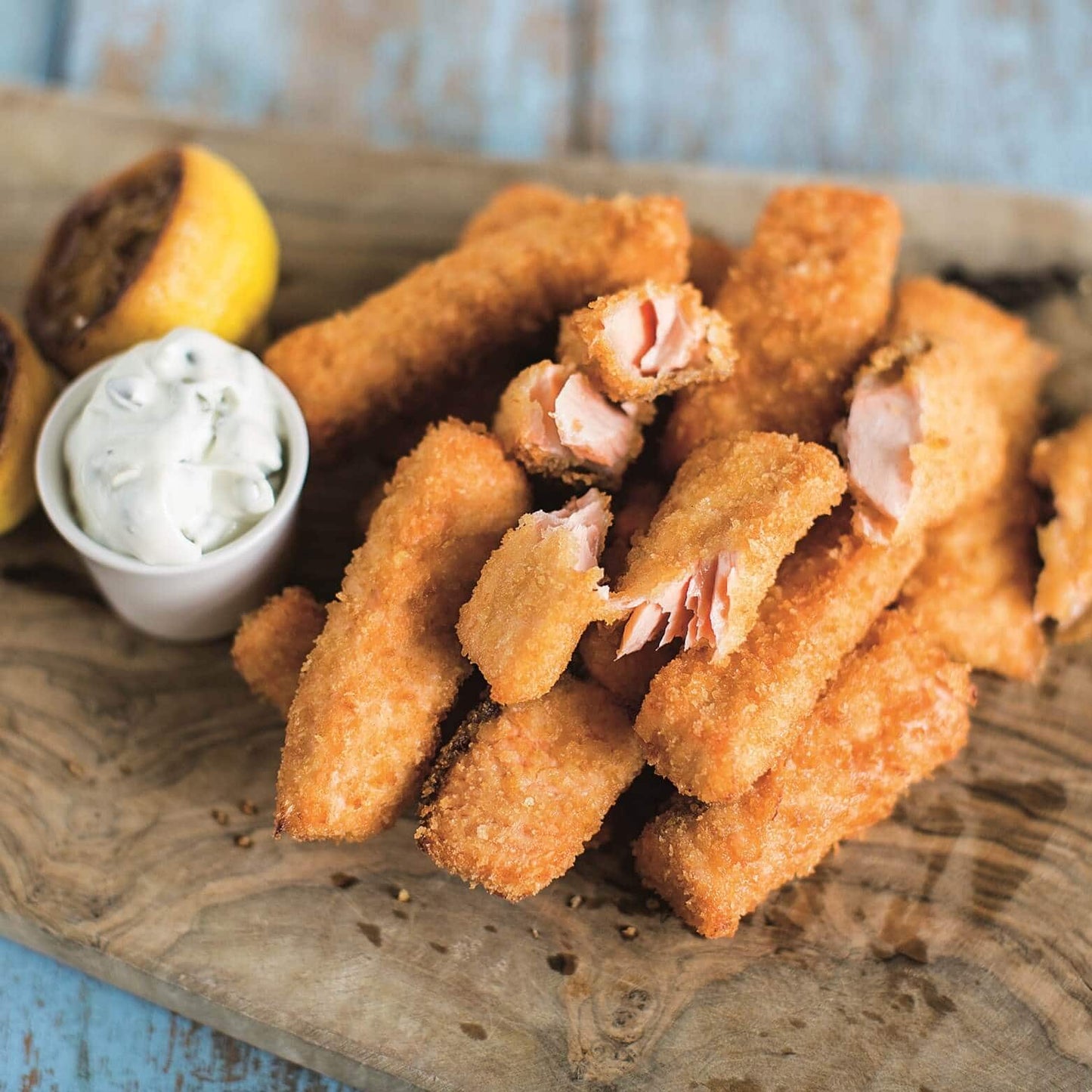 Salmon Fishfingers with Caper & Lemon Mayonnaise 500g (INCL. P & P)