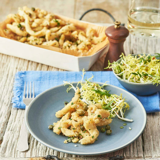 Sole Goujons with Lemon, Capers, Parsley & Olive Oil