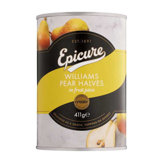Epicure Williams Pear Halves in Fruit Juice (411g)