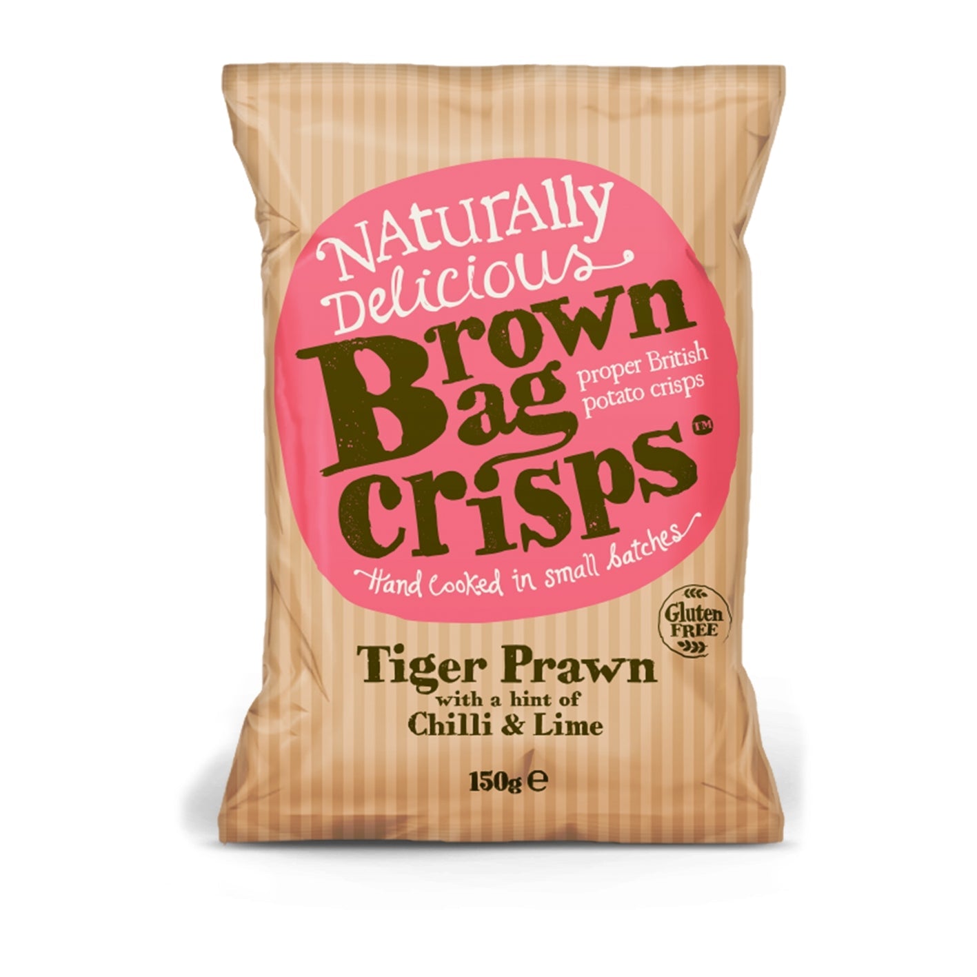 Brown Bag Crisps Tiger Prawn, Chilli & Lime Crisps (150g)