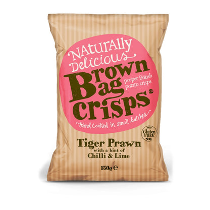 Brown Bag Crisps Tiger Prawn, Chilli & Lime Crisps (150g)