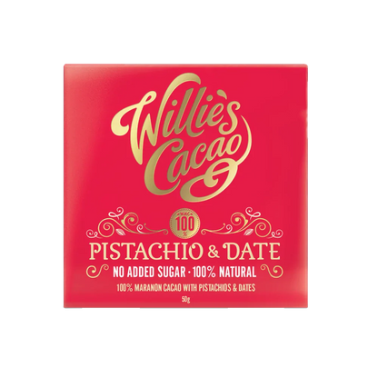 Willie's Cacao No Added Sugar Pistachio & Date Chocolate (50g)