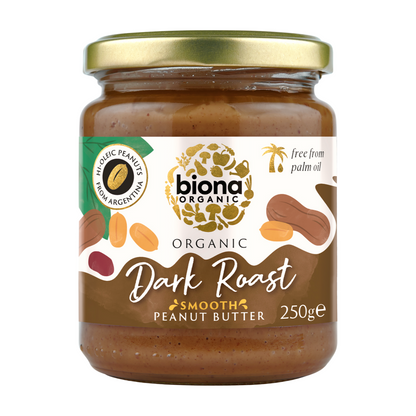 Biona Organic Dark Roast Smooth Peanut Butter (250g)
