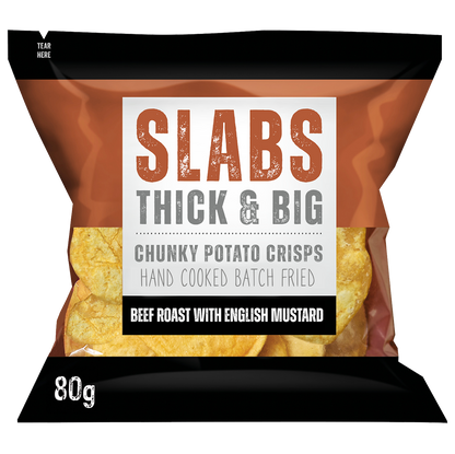 Slabs Beef Roast & English Mustard Chunky Potato Crisps (80g)