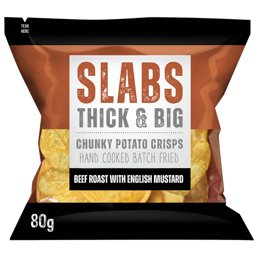 Slabs Beef Roast & English Mustard Chunky Potato Crisps (80g)