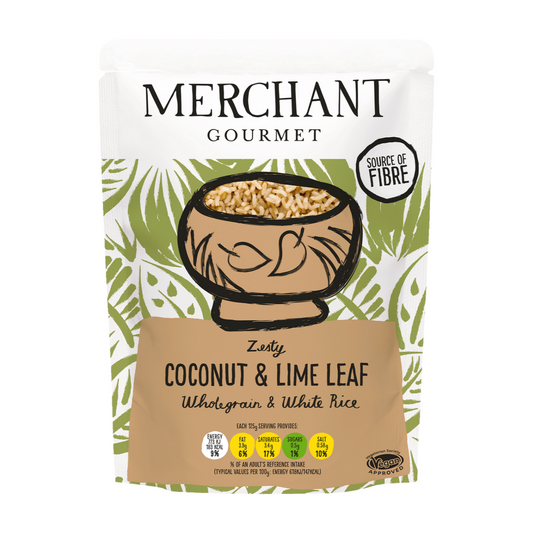 Merchant Gourmet Zesty Coconut & Lime Leaf Wholegrain & White Rice (250g)