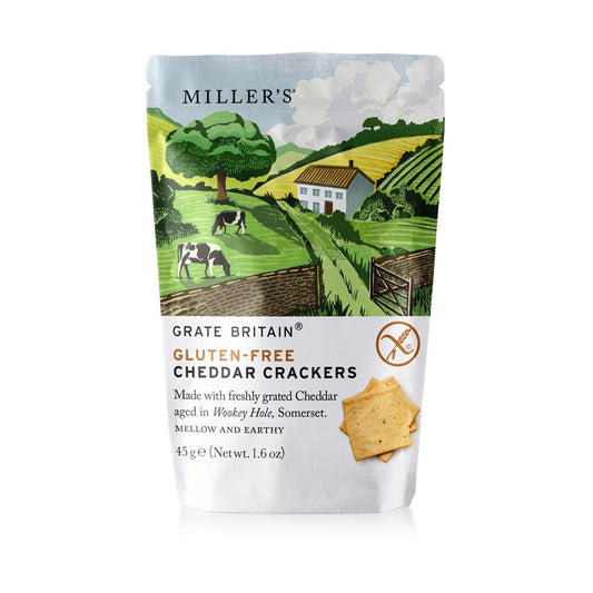 Artisan Biscuits Grate Britain® Gluten-Free Cheddar Crackers Pouches - For 'Grab & Go' (45g)